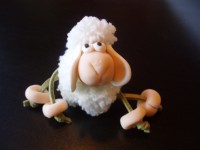 Oveja Clásica Blanca con cara rosa/ Classic White Sheep with pink face